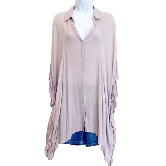 WE THE FREE Pale Pink Blush Tunic Top Fluttee Sleeve, Would fit lots of sizes! - Picture 1 of 8